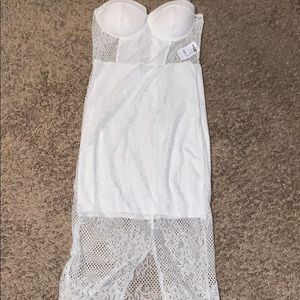 Midi white lace dress